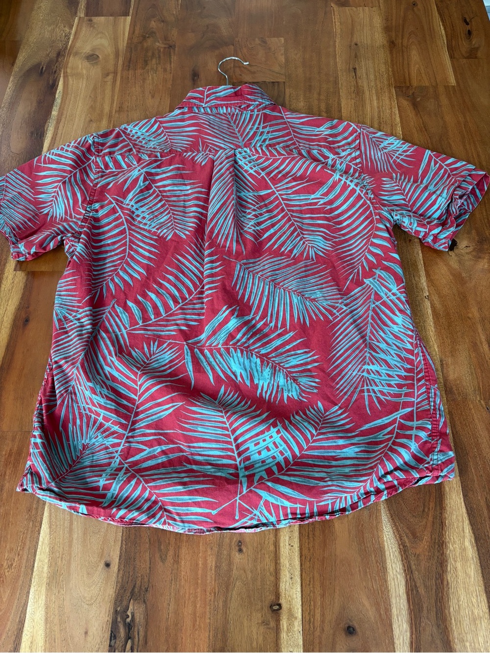 Stussy Palm Leaf Hawaiian Button Shirt - Size Small - Picture 2 of 7